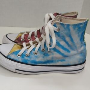 Converse All Star Sneakers Color Block Tie Dye Mens Sz 4 Woman Sz 6 Pride Hi Top